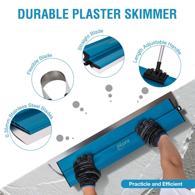 Skimming Plastering Tool Set 25,40,60,80cm In Plastic Case