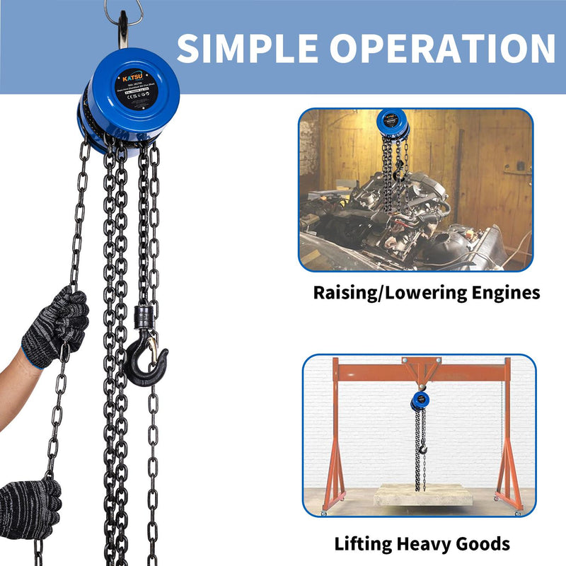 Chain Hoist Chain Block 3M 1Ton - Blue