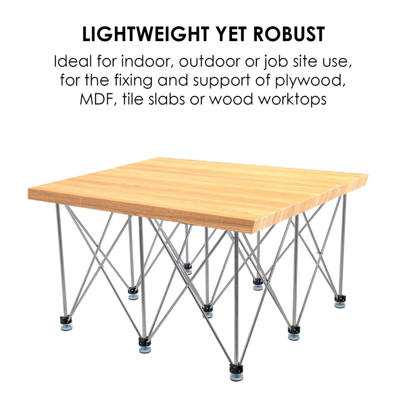 Foldable Working Table Wood & Tile - Adjustable