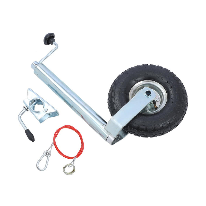 Caravan Trailer Jockey Wheel Inflatable 10" 150KG With Cable