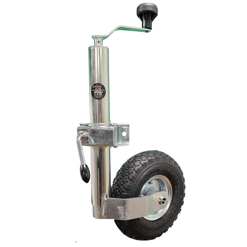 Caravan Trailer Jockey Wheel Inflatable 10" 150KG With Cable