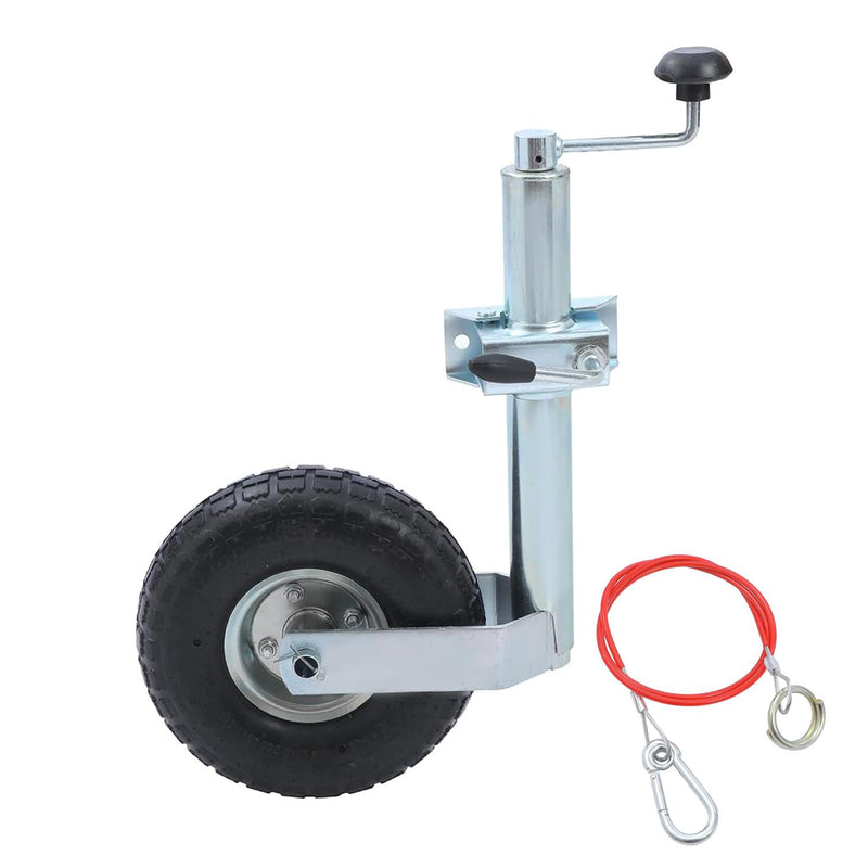 Caravan Trailer Jockey Wheel Inflatable 10" 150KG With Cable