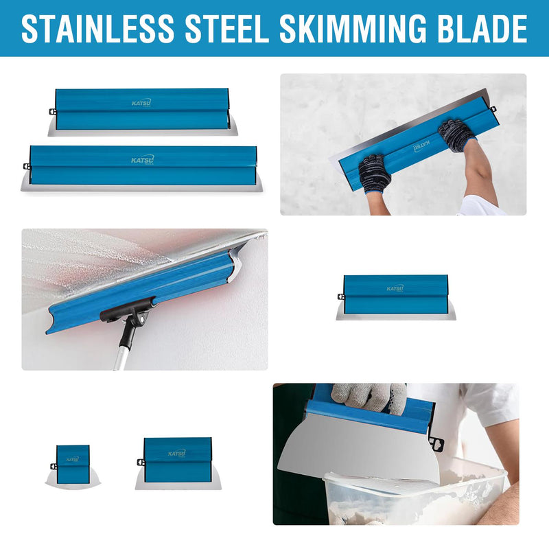 Skimming Plastering Tool Set 25,40,60,80cm In Plastic Case