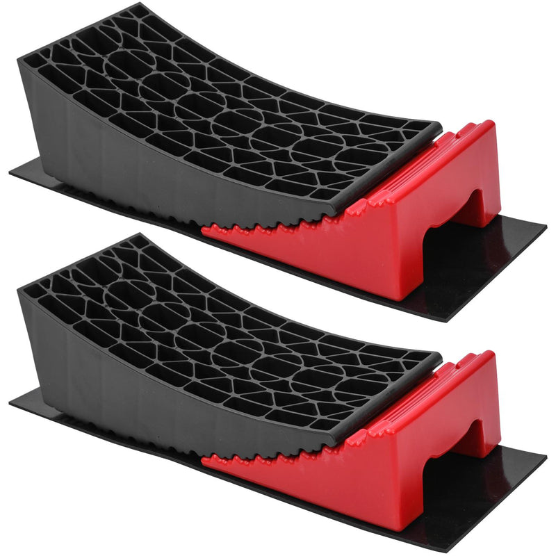 Caravan Levelling Ramps with Chocks Set Red & Black 40x15x11