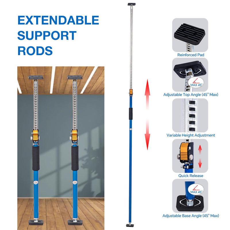 Telescopic Support Rod 60KG 60-100cm 2PCs