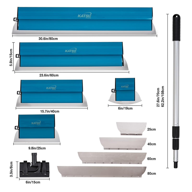 Skimming Plastering Tool Set 25,40,60,80cm In Plastic Case