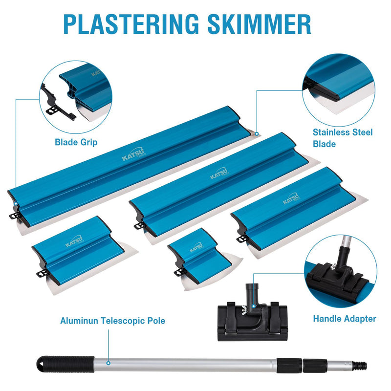 Skimming Plastering Tool Set 25,40,60,80cm In Plastic Case