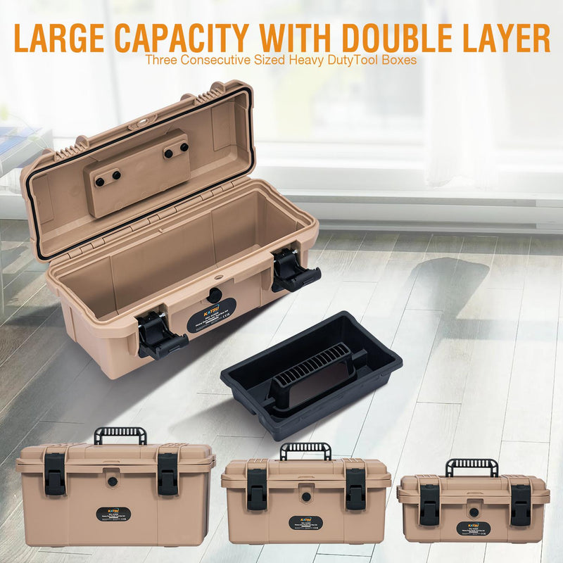 Heavy Duty Plastic Tool Box Set 3PCs