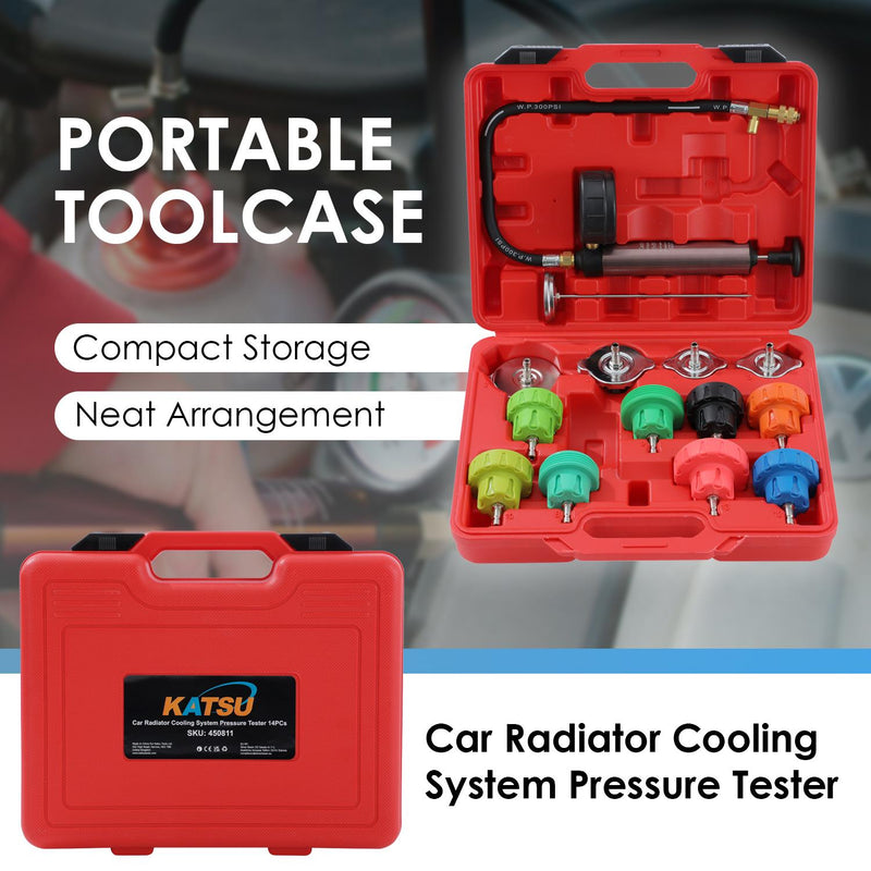 Car Radiator Cooling System Pressure Tester Nylon 14PCs