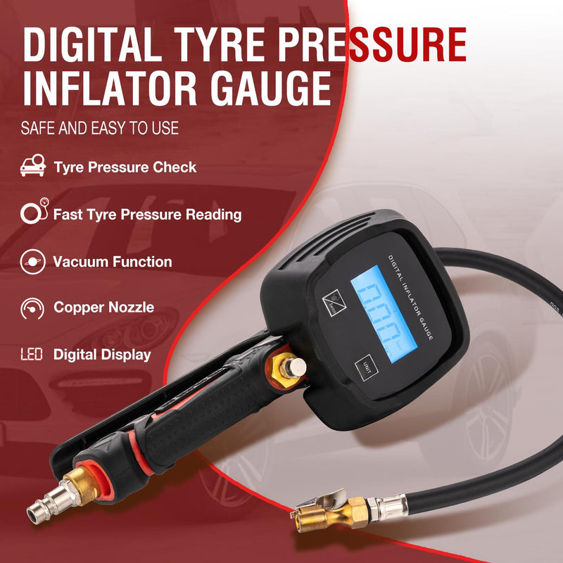 Tire Inflator Gauge Digital 2 Colour Handle