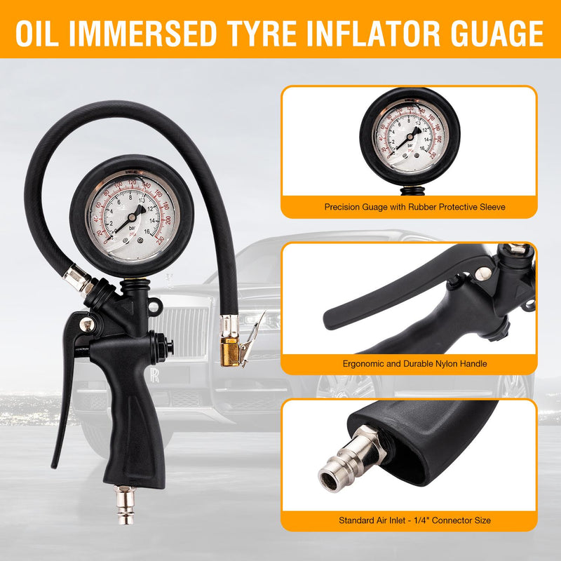 Tire Inflator Gauge With Liquid