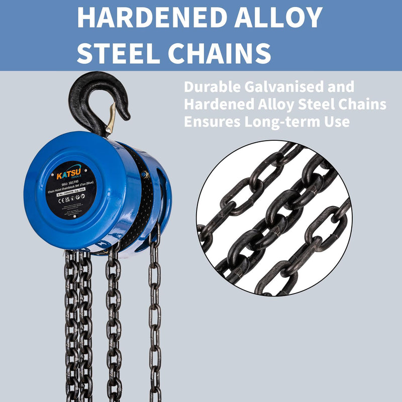 Chain Hoist Chain Block 3M 1Ton - Blue