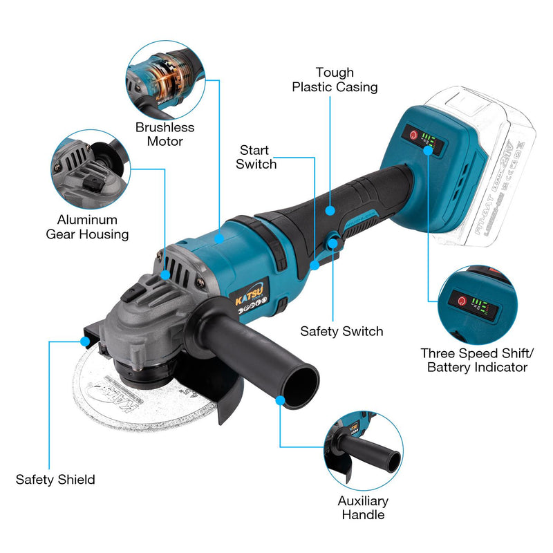 FIT-BAT Angle Grinder 115mm - No Battery