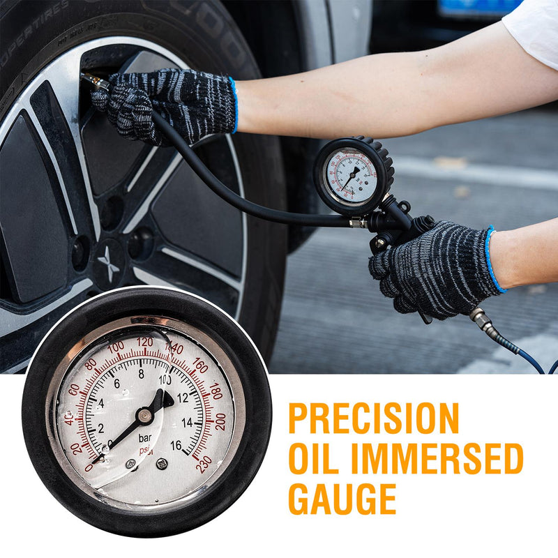 Tire Inflator Gauge With Liquid