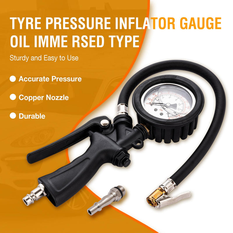 Tire Inflator Gauge With Liquid