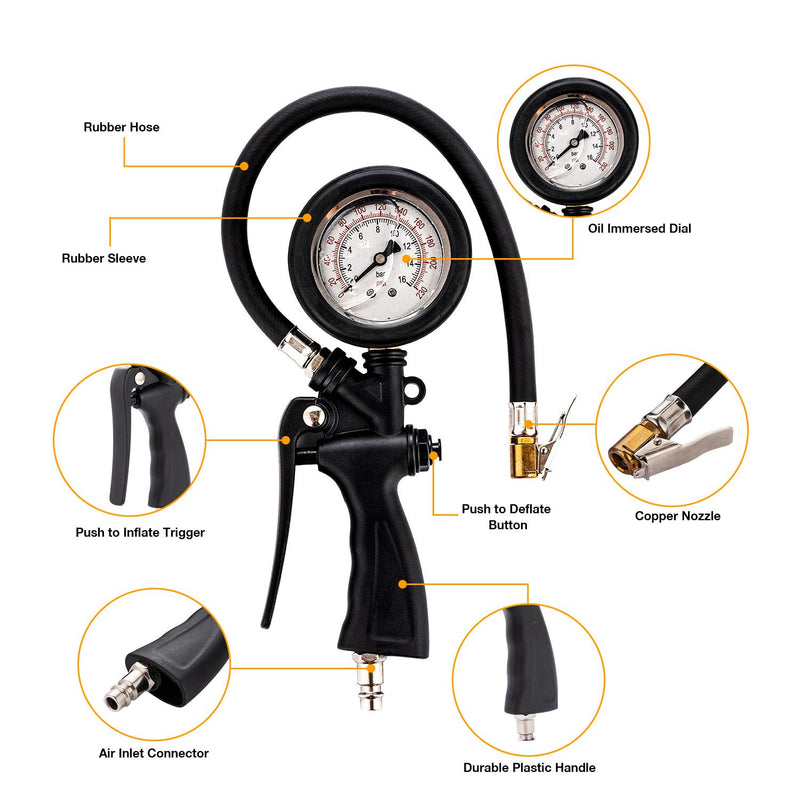 Tire Inflator Gauge With Liquid