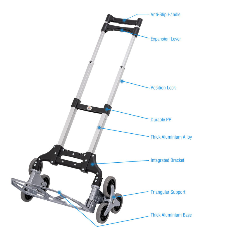 Folding Trolley Stairs Climbing Aluminium Frame 70KG