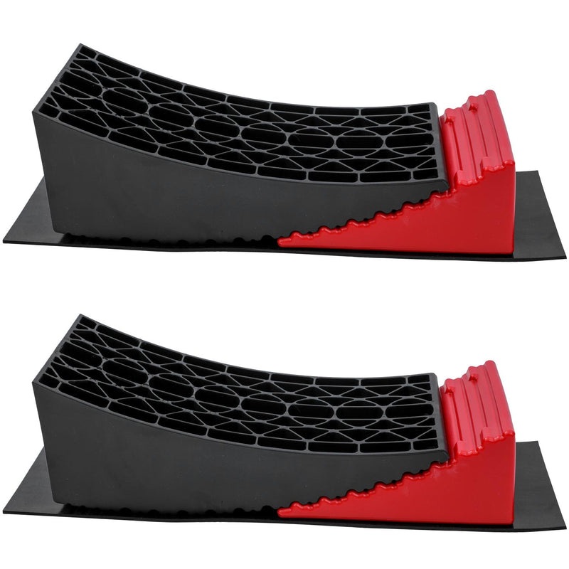 Caravan Levelling Ramps with Chocks Set Red & Black 40x15x11