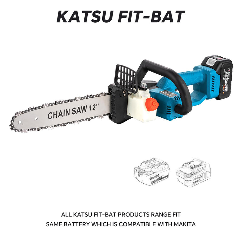 FIT-BAT Chainsaw 12" 2 Chains & Oil Pump With Battery 4.0Ah