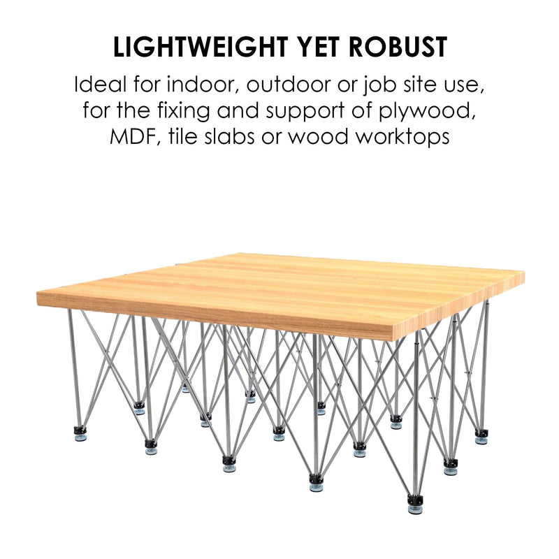 Foldable Working Table Wood & Tile - Adjustable