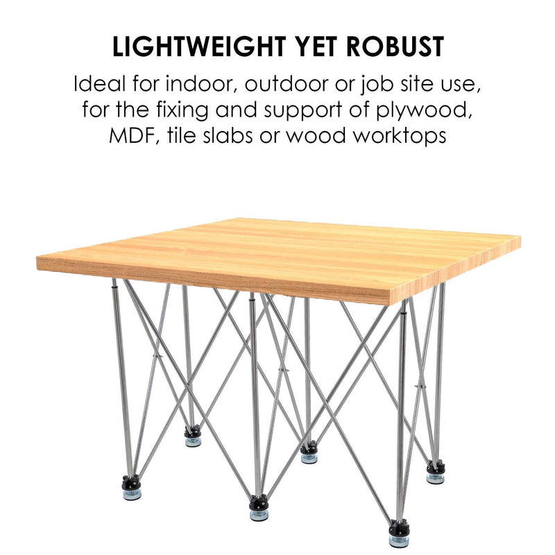 Foldable Working Table Wood & Tile - Adjustable