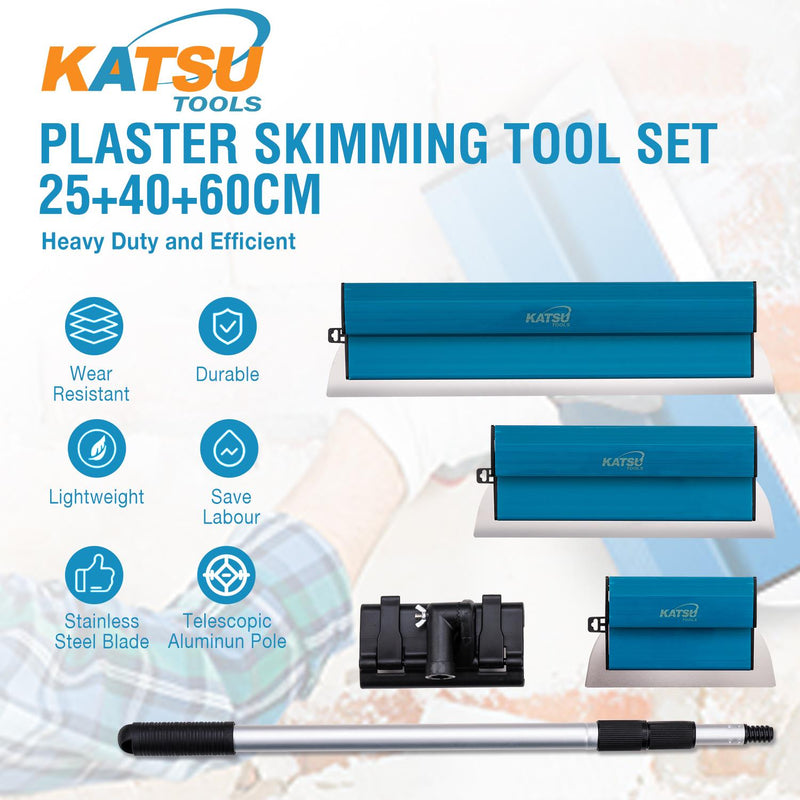 Skimming Plastering Tool Set 25,40,60cm In Carton Box