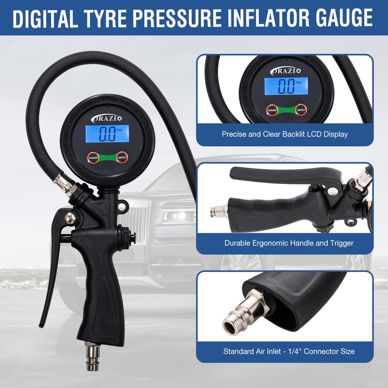 Tire Inflator Gauge Digital Small Screen