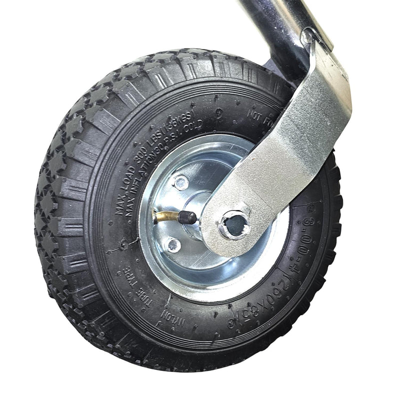 Caravan Trailer Jockey Wheel Inflatable 10" 150KG With Cable