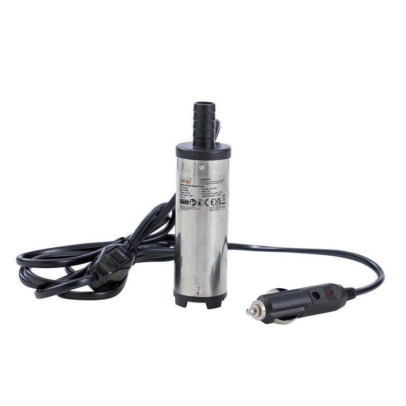 12V 38mm Stainless Steel Submersible Water Pump Diesel Fuel Transfer Pump with Cigarette Plug