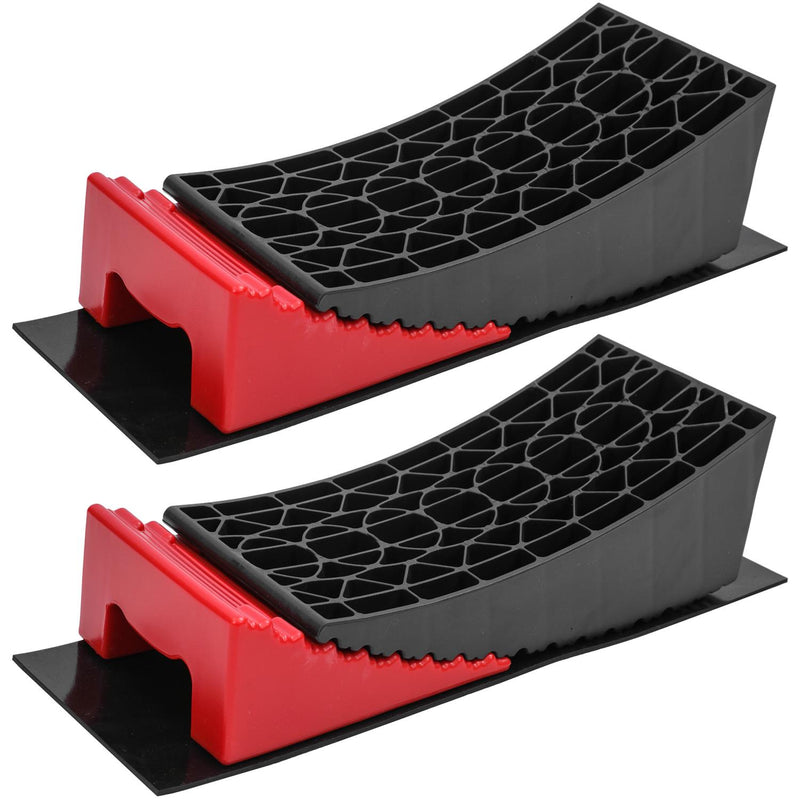 Caravan Levelling Ramps with Chocks Set Red & Black 40x15x11