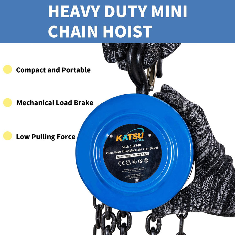 Chain Hoist Chain Block 3M 1Ton - Blue