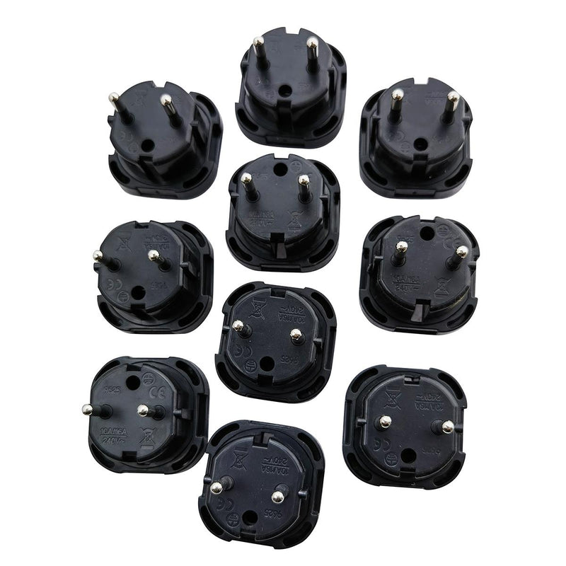 UK to Euro Plug Adaptor 10PCs Pack (black)